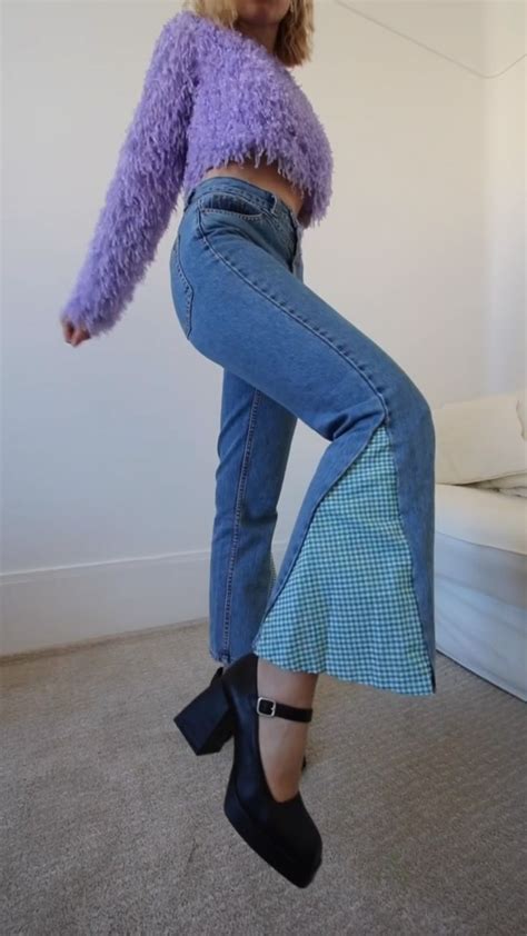 Flare jeans DIY | Vêtements relookés, Diy vetement femme, Vêtements ...