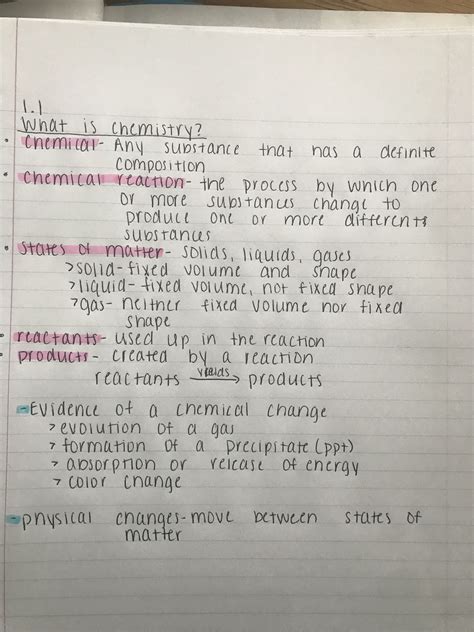 High School Chemistry Notes