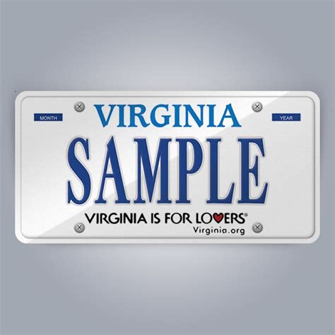 Virginia License Plate Replica, reflective