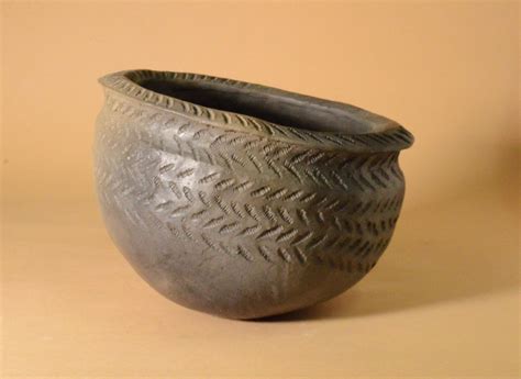 Neolithic Peterborough Impressed Ware Mortlake Pottery Bowl, Prehistoric Stone Age ...