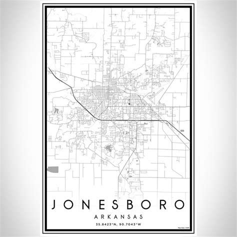 Jonesboro - Arkansas Map Print in Classic — JACE Maps