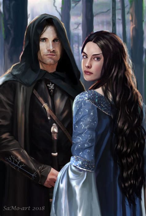 Arwen and Aragorn, the youth by SaMo-art on DeviantArt