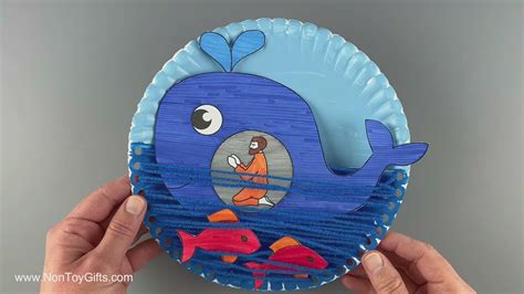 Jonah and the Whale Craft - Paper Plate Bible Craft - Coloring Craft – Non-Toy Gifts