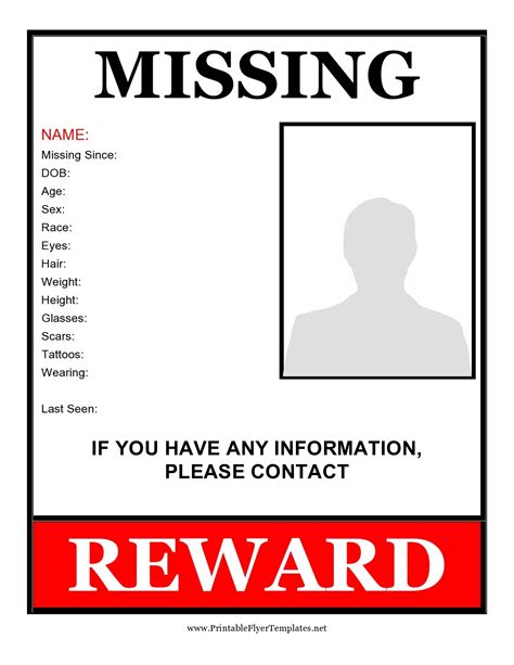 41 Printable Missing Poster Templates (Flyers & Signs)