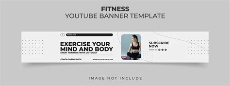 Premium PSD | Fitness youtube banner template