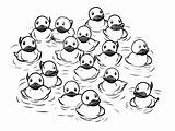 Rubber Duckie Parade Coloring  Page sketch template