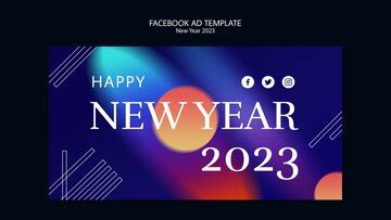 Premium PSD | Happy new year 2023 facebook template