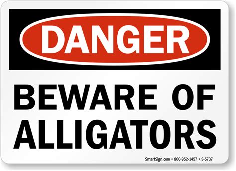 Alligator Warning Signs | Beware of Alligator Signs