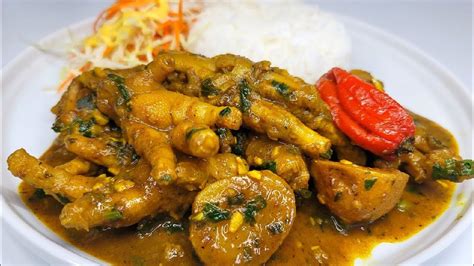 CURRIED CHICKEN FOOT| recipe guyanese style - YouTube