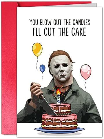 Amazon.com : Michael Myers Birthday Card, Funny Birthday Card for Men ...