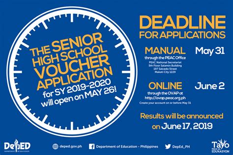 Application for Senior High School Voucher Program opens May 26