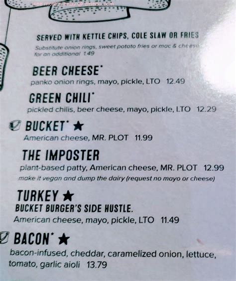 Menu at Rusty Bucket Restaurant and Tavern, Bloomfield Hills