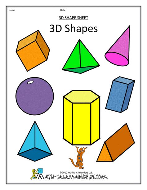 Three Dimensional Shapes For Kindergarten