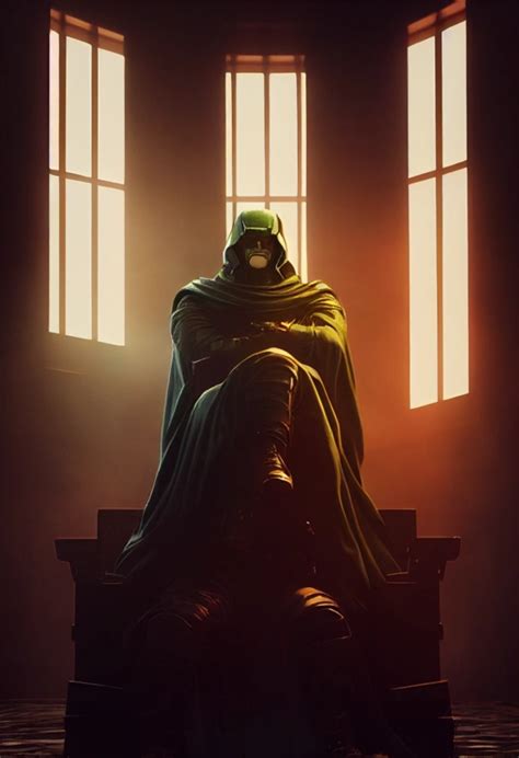 Dr doom from marvel seated on his throne, very | Midjourney | OpenArt