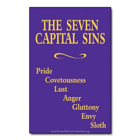 The Seven Capital Sins - explained with remedies - Divine Mercy