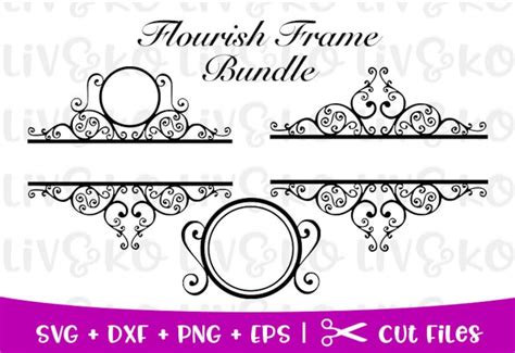 Flourish Frame Svg Decorative Frame Cut File Monogram - Etsy