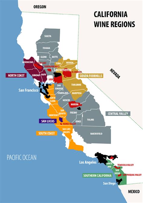 Le vin dans le monde | Le Verre Ô Vin | California wine, Wine education, Wine map