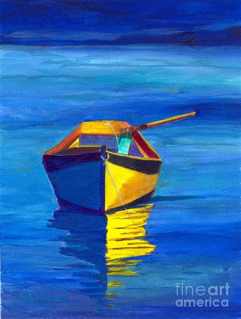 Rowboat Painting by Sandy Linden - Fine Art America