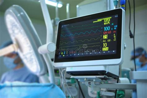 Heart Rate and Patient Control Monitor in Hospital Theater Room during ...