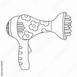 Hair Dryer Comb Coloring Pages Coloring sketch template