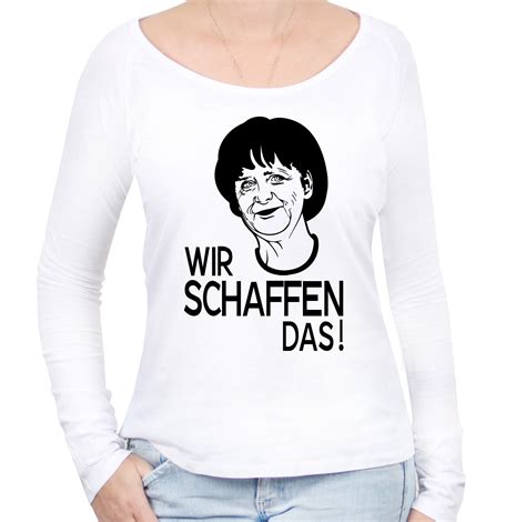 Wir schaffen das! Angela Merkel Frauen Longsleeve - Shirtlion