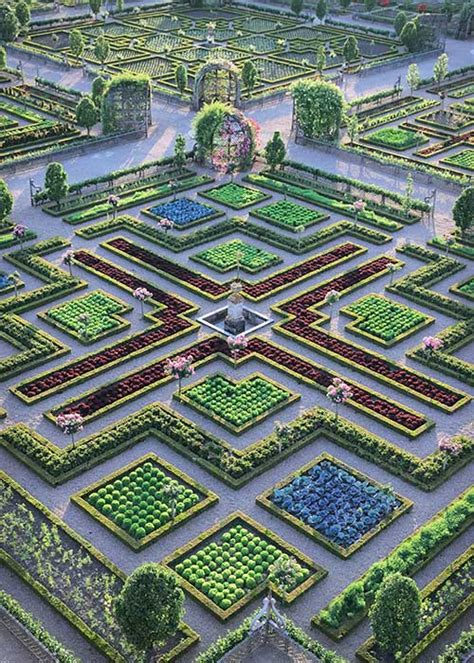 The ornamental Kitchen Garden of the Château de Villandry (Touraine, 37)