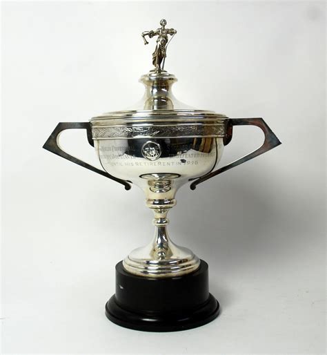 A full size silver replica of the World Championship Snooker Trophy presented to Joe Davis, Birmi