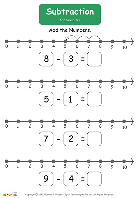 subtraction worksheet 01 math for kids mocomi - early childhood pre writing worksheets ...