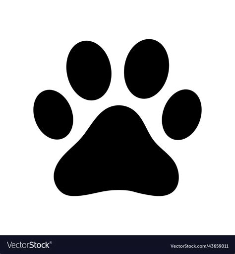 Simple black icon dog or cat paw print silhouette Vector Image