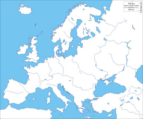 Europe: free map, free blank map, free outline map, free base map ...