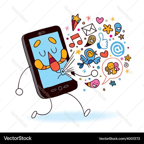 Cartoon mobile phone Royalty Free Vector Image