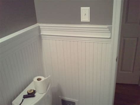 Bead board, chair rail, bathroom vanity?? | Trendy bathroom tiles, Beadboard, Chair rail