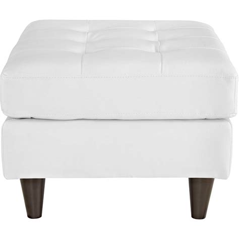 Era Bonded Leather Ottoman White - Froy.com