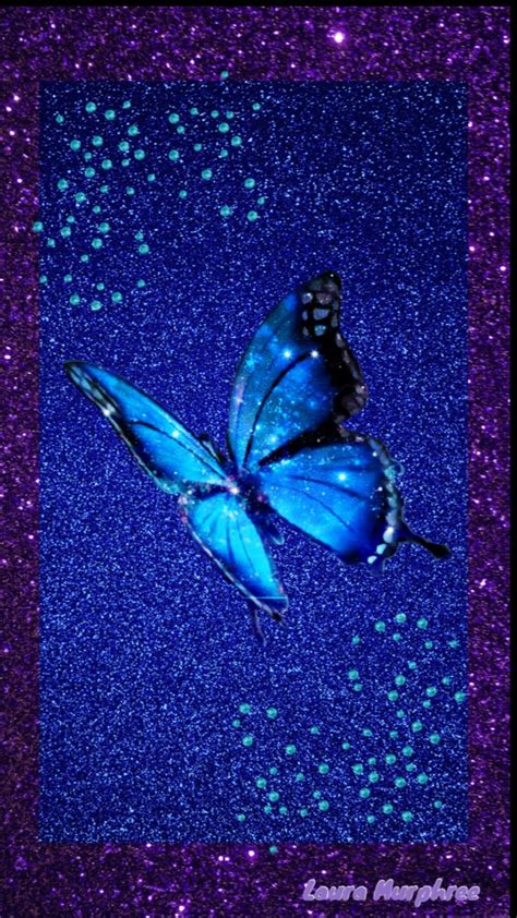 Glow Purple Glitter Butterfly Wallpaper - Download Free Mock-up