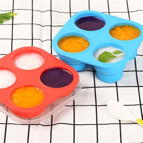 Silicone Baby Collapsible Food Storage Containers with Lid BPA Free ...