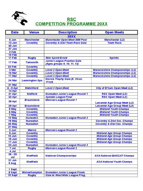 RSC Fixtures 20xx | PDF | Coventry | Association Football