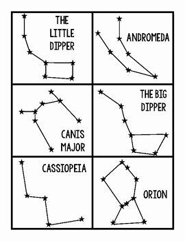 Constellation Worksheet for Kindergarten | Kindergarten worksheets, Constellation activities ...