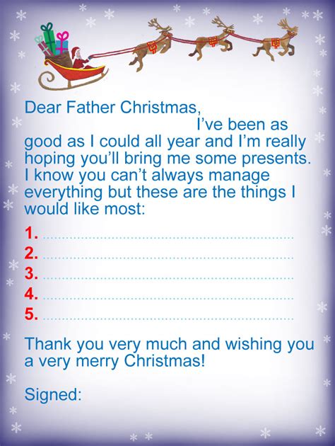 Letter to Father Christmas: Presents I Would Like Most | Rooftop Post Christmas Printables