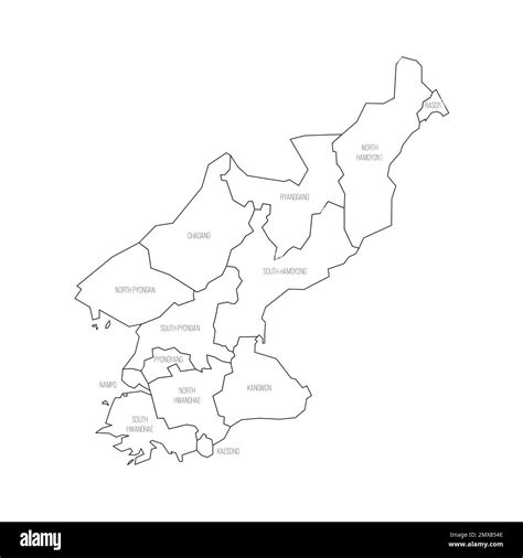 North Korea political map of administrative divisions Stock Vector Image & Art - Alamy
