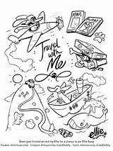 Travel coloring pages sketch template