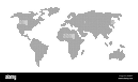 black dotted world map silhouette vector illustration Stock Vector ...