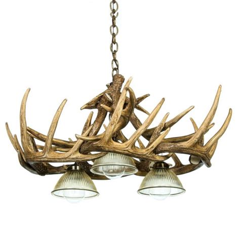 Deer 10 Antler Chandelier 3 Downlights | Cast Horn Designs