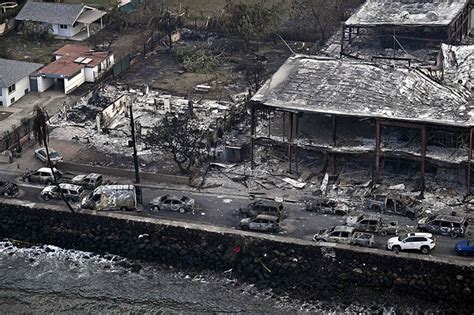 TOPSHOT – An aerial image taken on August 10, 2023 shows destroyed ...