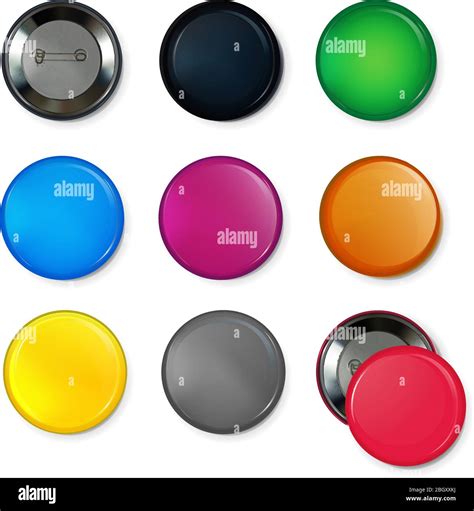 Empty circle badges or buttons at different colors. Vector ...