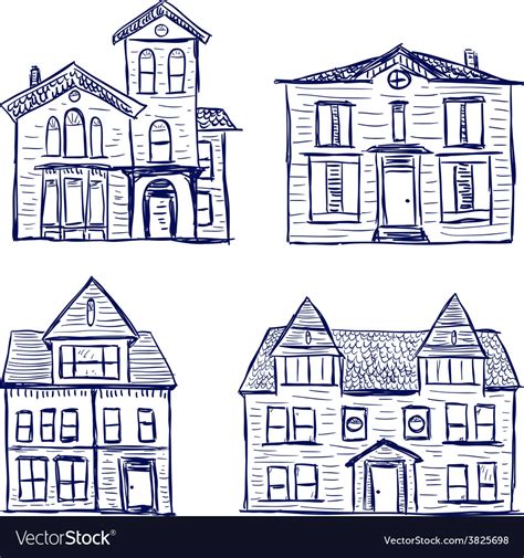 Houses doodles Royalty Free Vector Image - VectorStock