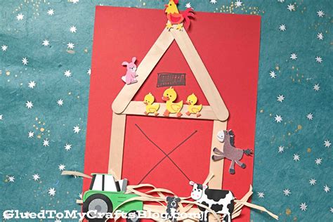 Popsicle Stick Barn Old MacDonald Craft