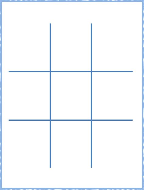 Blank Tic Tac Toe Board Printable