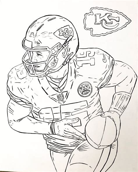 Patrick Mahomes Coloring Pages Printable for Free Download