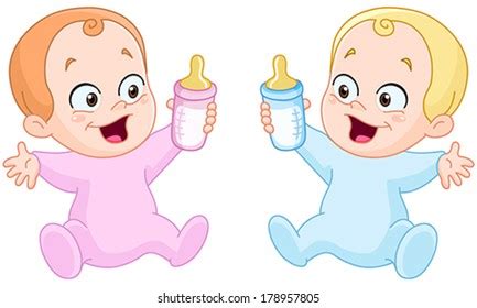 Clipart Of Two Babies