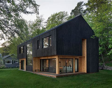 Black Charred Wood Siding Creates A Bold Look For This Lakeside Home ...